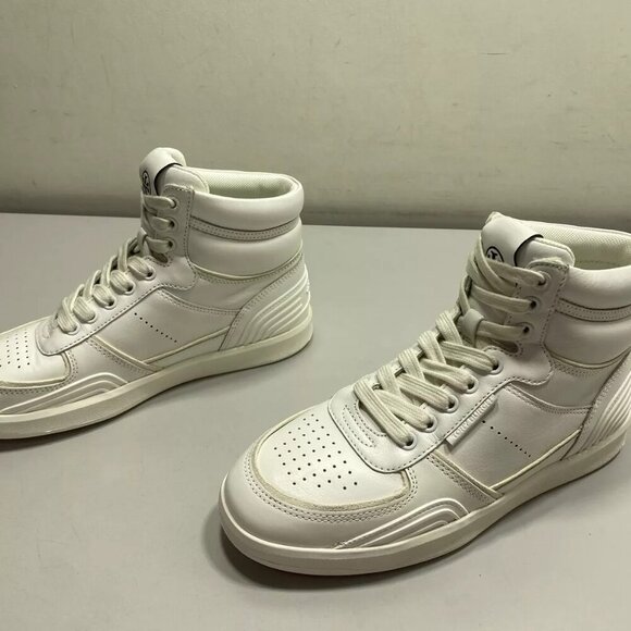 NEW TORY BURCH Womens Clover High Court Sneakers Size 5 Flat Round Toe White - Picture 6 of 6